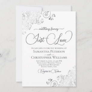 Invitation Rien de Fantastique Juste Amour Argent et Blanc Ma