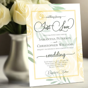 Invitation Rien de Fantastique Juste Amour Jaune Boho Roses M