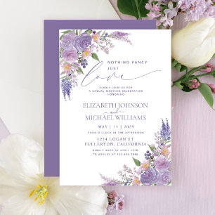 Invitation Rien de Fantastique Juste Amour Lilas Lavande Mari