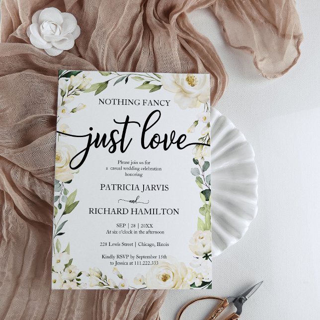 Invitation Rien de Fantastique Juste Amour Mariage Blanc Crèm (Créateur téléchargé)