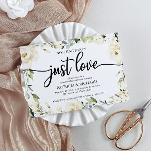 Invitation Rien de Fantastique Juste Amour Mariage Blanc Crèm