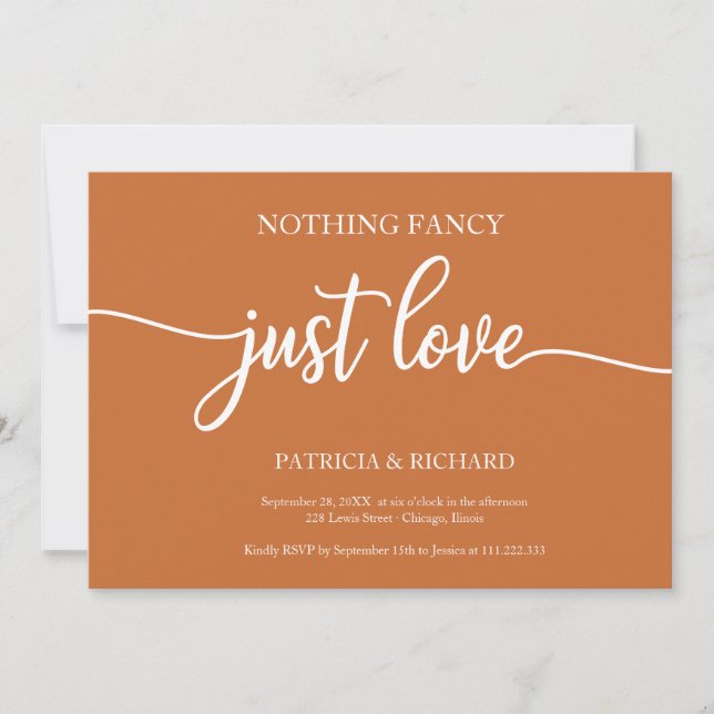Invitation Rien de Fantastique Juste Amour Mariage Casual Cui (Devant)