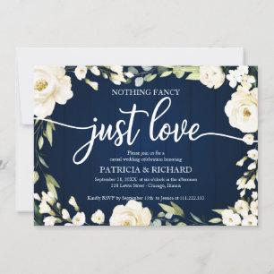 Invitation Rien de Fantastique Juste Amour Mariage Fleur Blan