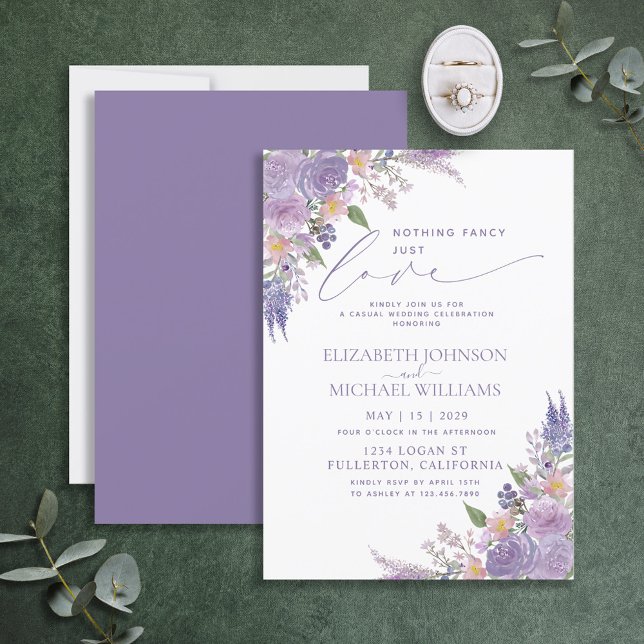 Invitation Rien de Fantastique Juste Amour Mariage Lilas Lava (Créateur téléchargé)