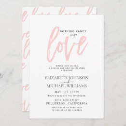 Invitation Rien de Fantastique Juste Amour Rose Mariage Décon