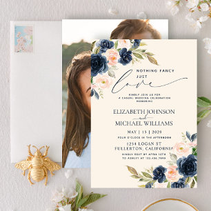 Invitation Rien de Fantastique Juste Amour Rose Pâle Bleu Mar