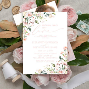 Invitation Rien de Fantastique Juste Amour Rose Pâle Photo Ma