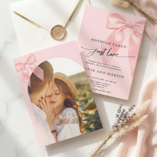 Invitation Rien de Fantastique Juste Amour Rose Ruban Photo M