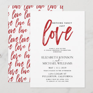 Invitation Rien de Fantastique Juste Amour Rouge Mariage Déco