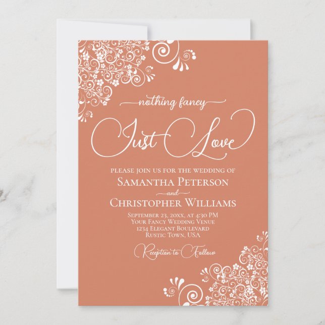 Invitation Rien de Fantastique Juste Amour Terracotta Corail  (Devant)