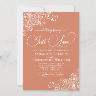 Invitation Rien de Fantastique Juste Amour Terracotta Corail 