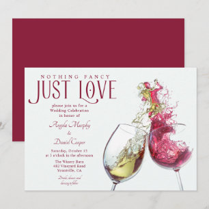 Invitation Rien de Fantastique Juste Amour Vin Rouge Blanc Ma