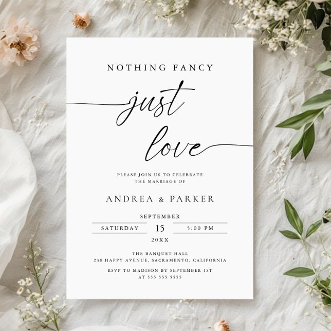Invitation Rien de Fantastique Juste de l'Amour, Mariage Mini (Créateur téléchargé)