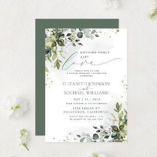 Invitation Rien de Fantastique, Juste de l'Amour Mariage Vert