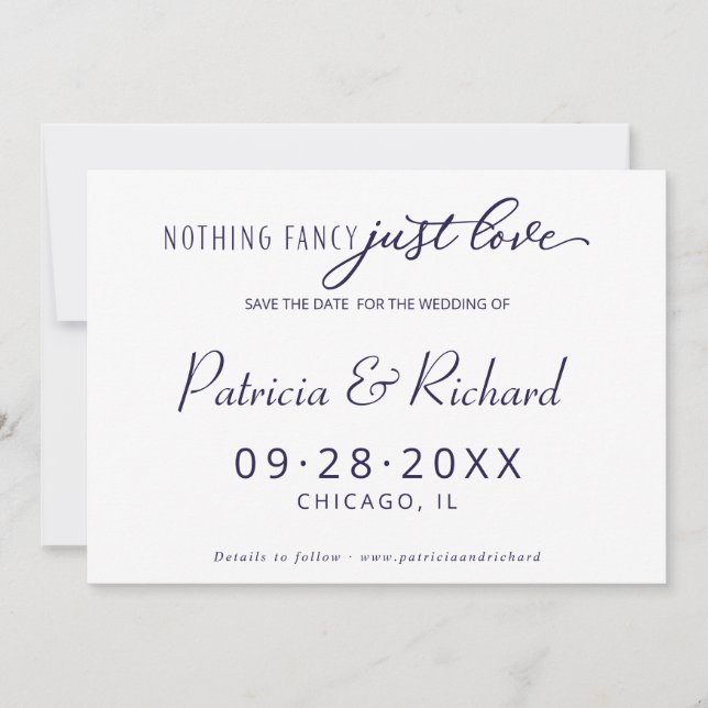 Invitation Rien de Fantastique Juste l'Amour Mariage Enregist (Devant)