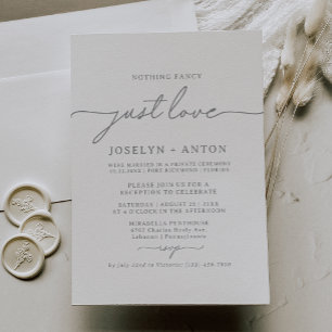 Invitation Rien de Fantastique Juste l'Amour Mariage Réceptio