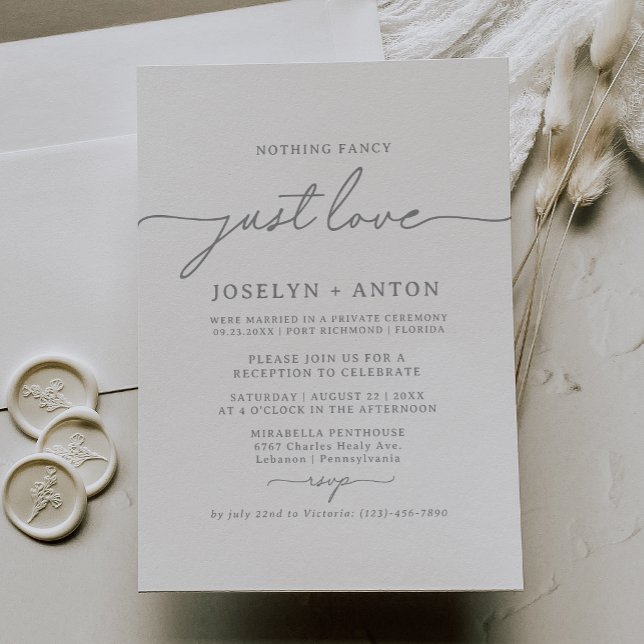 Invitation Rien de Fantastique Juste l'Amour Mariage Réceptio (Créateur téléchargé)