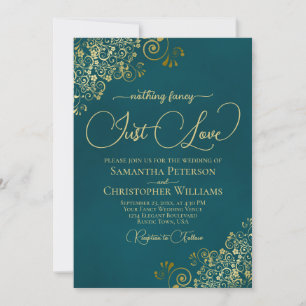 Invitation Rien de Fantastique Juste l'Amour Mariage Turquois