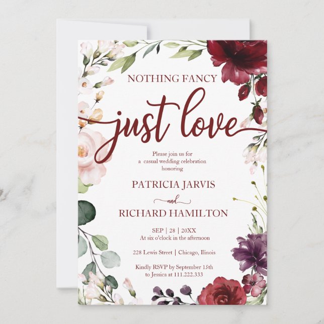Invitation Rien de Fantastique Juste Mariage Amour Rustique C (Devant)