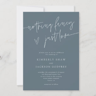 Invitation Rien de Fantastique Juste un Mariage Bleu Ardoise