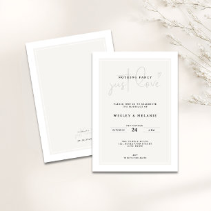 Invitation Rien de Fantastique Juste un Mariage Minimaliste É