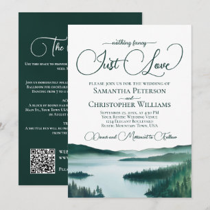 Invitation Rien de Fantastique Rustique Lac Code QR Mariage