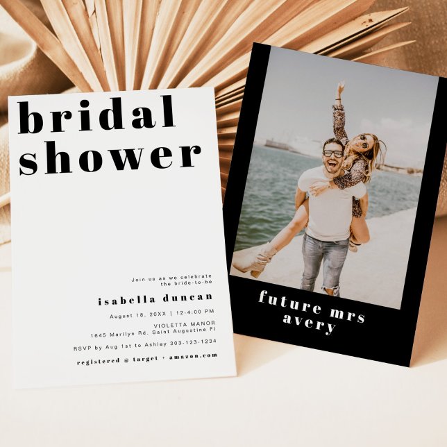 Invitation RILEY Bold Bohemian Retro Photo Fête des mariées (Créateur téléchargé)