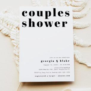 Invitation RILEY Bold Retro Typographie Couples Douche