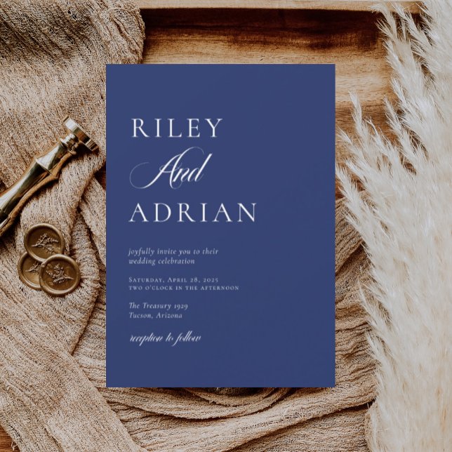 Invitation RILEY Cobalt Blue Mariage (Créateur téléchargé)