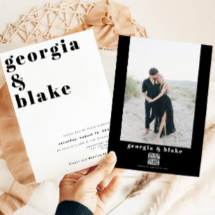 Invitation RILEY Modern Bold Contemporary Photo Mariage