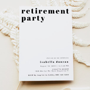 Invitation RILEY Modern Bold Contemporary Retirement Party