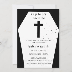 Invitation RIP 20 ans pour son enterrement de vingtenaire 30e