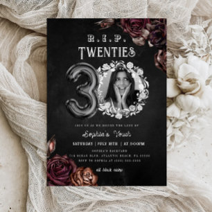 Invitation RIP 20s 30th Birthday Death to my Youth Photo