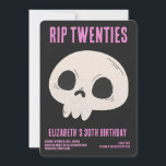 Invitation RIP 20s Black Pink Funny Skull 30e fête d'annivers<br><div class="desc">RIP 20s Black Pink Funny Skull 30e fête d'anniversaire</div>