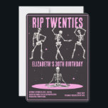 Invitation RIP 20s Black Pink Funny Skull 30e fête d'annivers<br><div class="desc">RIP 20s Black Skeleton Pink Funny Skull 30e Anniversaire</div>