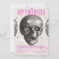 RIP 20s Black Pink Funny Skull 30e fête d'annivers