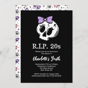 Invitation Rip 20s Coquette Aesthétique Bow 30th Birthday Par