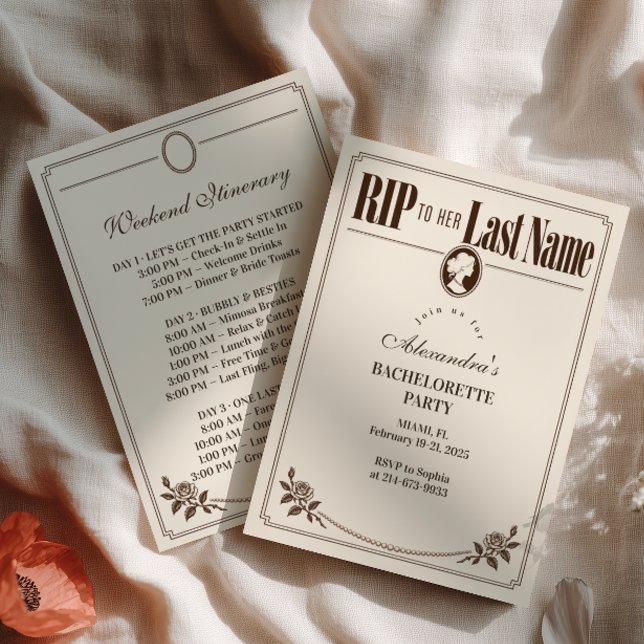 Invitation RIP à son nom de famille Journal (Créateur téléchargé)