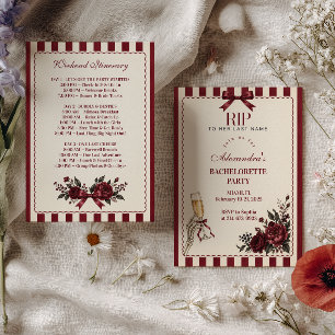 Invitation RIP à son nom de jeune fille Coquette Bourgogne