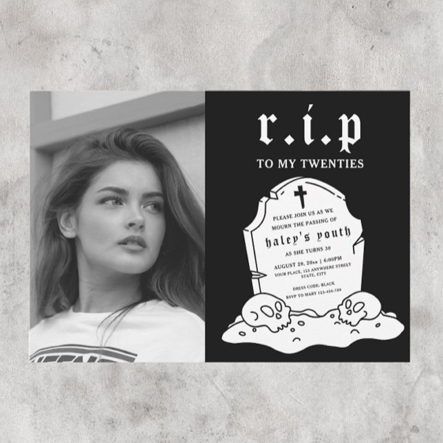 Invitation RIP Années 20 Funérailles Funny 30e Anniversaire P (Créateur téléchargé)