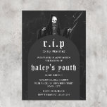 Invitation RIP Années 20 Funny Death Funeral 30th Birthday<br><div class="desc">Ce design drôle mais éffrayant présente un thème funéraire avec une typographie grave et vintage sur un arrière - plan en marbre noir. Personnalisez l'invitation avec vos détails et si vous voulez réorganiser le style et le placement du texte, veuillez appuyer sur le bouton "Cliquez pour customiser plus loin". Pour...</div>
