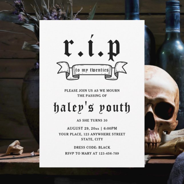Invitation RIP Années 20 Funny Death Funeral 30th Birthday (Créateur téléchargé)