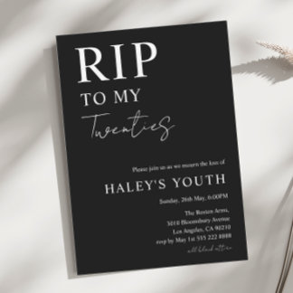 Invitation RIP Années 20 Moderne Simple 30e Anniversaire