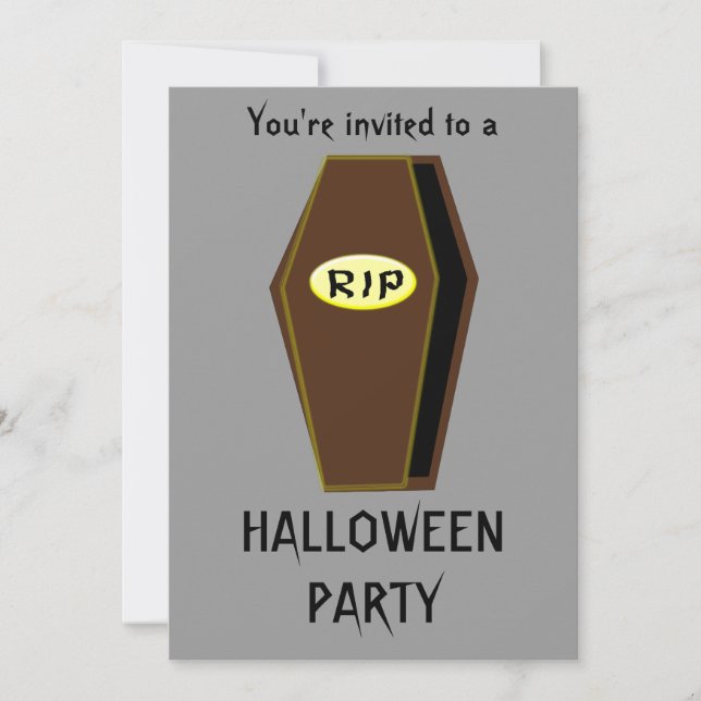 Invitation RIP Coffin of Doom Halloween Party Personnalisable (Devant)