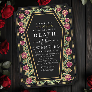 Invitation Rip Death to my 20s 30th Gothic Birthday Party