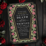 Invitation Rip Death to my 30s 40th Gothic Birthday Party<br><div class="desc">Il est temps de dire adieu aux années trente et d’embrasser les quarante avec style! Ces invitations de 40 ans ont un design élégant de cercueil sur roses et épines avec le texte "Mort à ses trente", parfait pour une fête sombre et glamour! Commandez maintenant et faites de cette étape...</div>