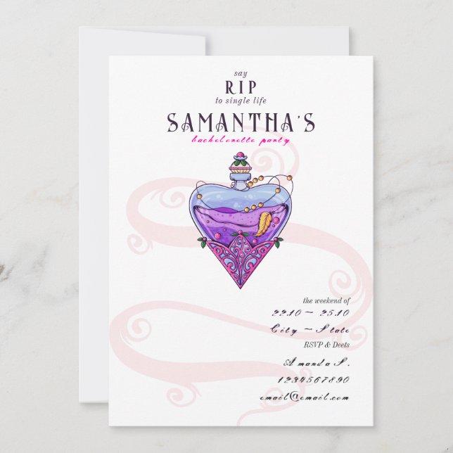 Invitation RIP gothique à vie unique quand Do Bachelorette (Devant)