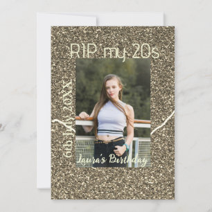 Invitation RIP mes 20 ans argent or anniversaire ajouter nom 
