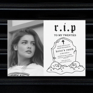 Invitation RIP Twenties 20s Drôle de funérailles 30e annivers