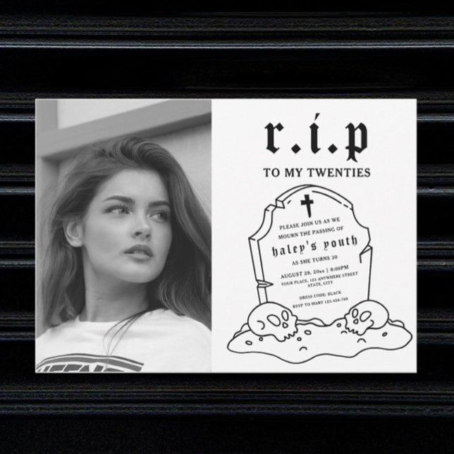 Invitation RIP Twenties 20s Drôle de funérailles 30e annivers (Créateur téléchargé)